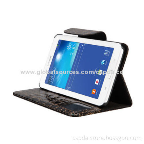 2014 Croco Pattern New PU Leather Back Stand Cases for Samsung Galaxy Tab 3, 7.0 Lite TBD